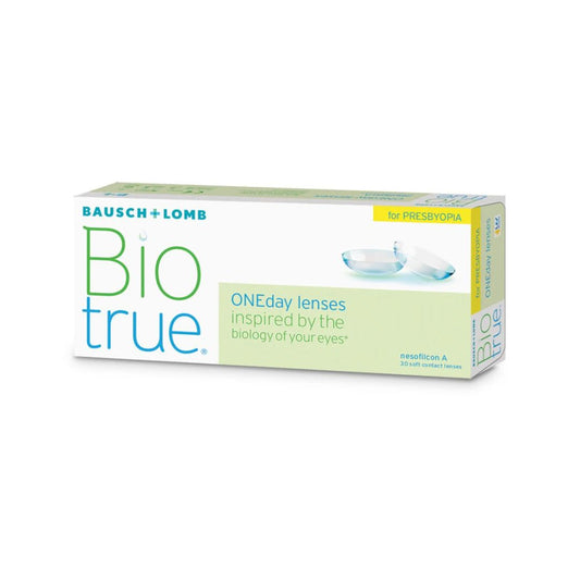 Bausch + Lomb Biotrue ONEday Contact Lenses packaging – daily disposable lenses designed to match the eye’s natural hydration for superior comfort